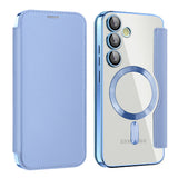 Husa de protectie Techsuit SmartMag Book compatibil cu Samsung Galaxy S24 Plus, Albastru Deschis