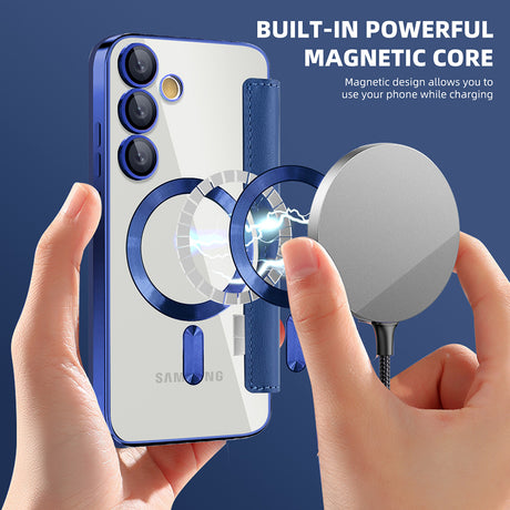 Husa de protectie Techsuit SmartMag Book compatibil cu Samsung Galaxy S24 Plus, Albastru