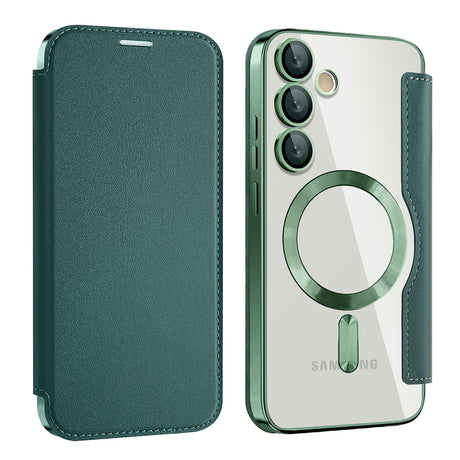 Husa de protectie Techsuit SmartMag Book compatibil cu Samsung Galaxy S24 Plus, Verde
