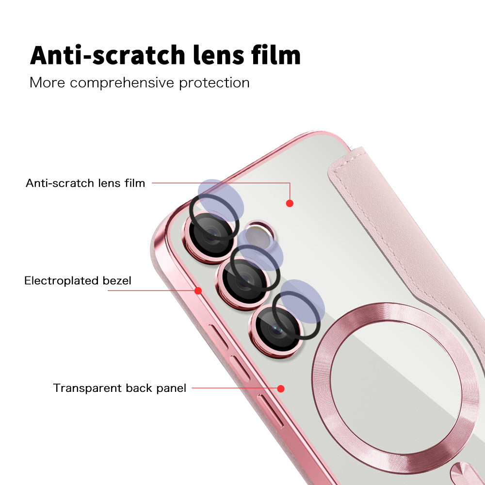Husa de protectie Techsuit SmartMag Book compatibil cu Samsung Galaxy S24 Plus, Roz