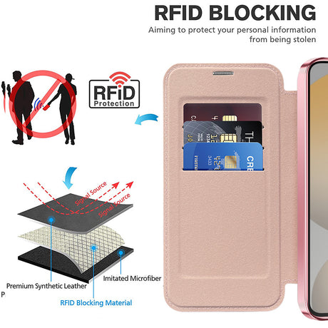 Husa de protectie Techsuit SmartMag Book compatibil cu Samsung Galaxy S24 Plus, Roz
