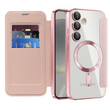 Husa de protectie Techsuit SmartMag Book compatibil cu Samsung Galaxy S24 Plus, Roz