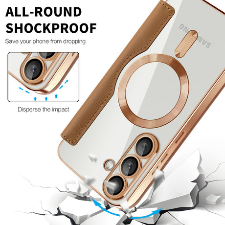 Husa de protectie Techsuit SmartMag Book compatibil cu Samsung Galaxy S25, Maro