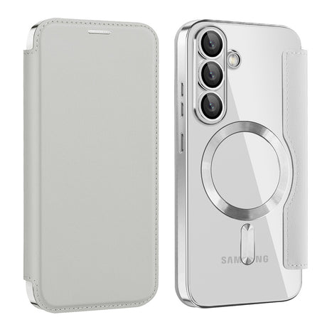 Husa de protectie Techsuit SmartMag Book compatibil cu Samsung Galaxy S25, Gri