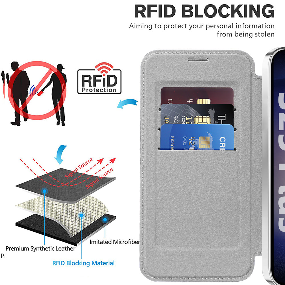 Husa de protectie Techsuit SmartMag Book compatibil cu Samsung Galaxy S25, Gri