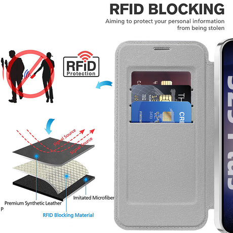 Husa de protectie Techsuit SmartMag Book compatibil cu Samsung Galaxy S25, Gri