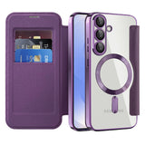 Husa de protectie Techsuit SmartMag Book compatibil cu Samsung Galaxy S25, Mov