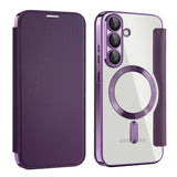 Husa de protectie Techsuit SmartMag Book compatibil cu Samsung Galaxy S25, Mov