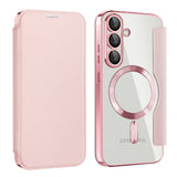 Husa de protectie Techsuit SmartMag Book compatibil cu Samsung Galaxy S25 Plus, Roz
