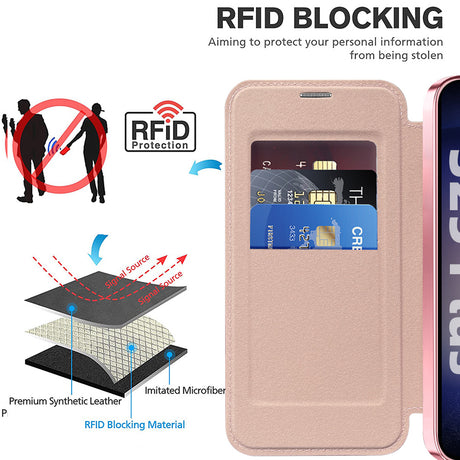 Husa de protectie Techsuit SmartMag Book compatibil cu Samsung Galaxy S25 Plus, Roz