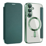 Husa de protectie Techsuit SmartMag Book compatibil cu Samsung Galaxy S25 Plus, Verde