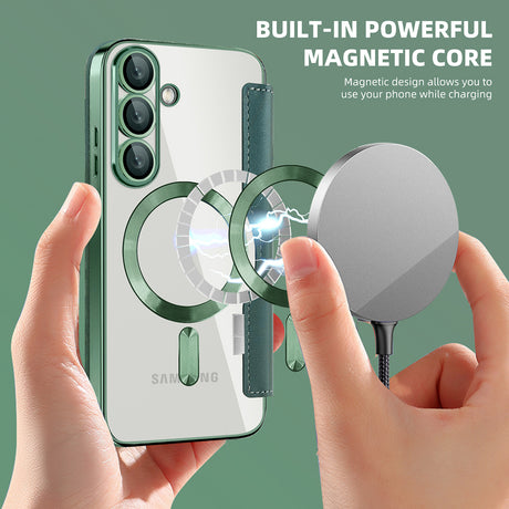 Husa de protectie Techsuit SmartMag Book compatibil cu Samsung Galaxy S25 Plus, Verde