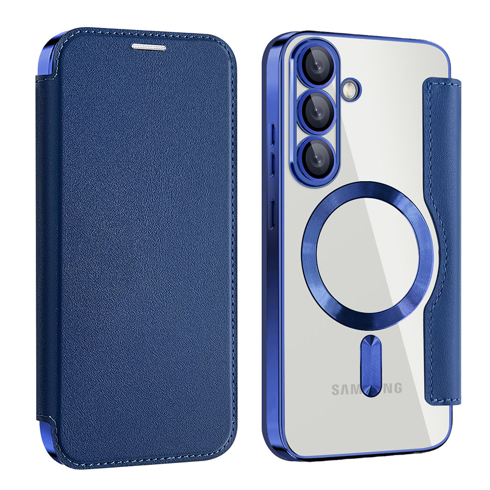 Husa de protectie Techsuit SmartMag Book compatibil cu Samsung Galaxy S25 Plus, Albastru