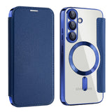 Husa de protectie Techsuit SmartMag Book compatibil cu Samsung Galaxy S25 Plus, Albastru
