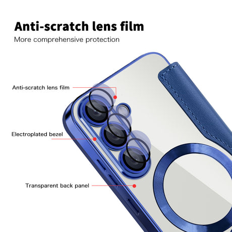 Husa de protectie Techsuit SmartMag Book compatibil cu Samsung Galaxy S25 Plus, Albastru
