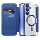 Husa de protectie Techsuit SmartMag Book compatibil cu Samsung Galaxy S25 Plus, Albastru