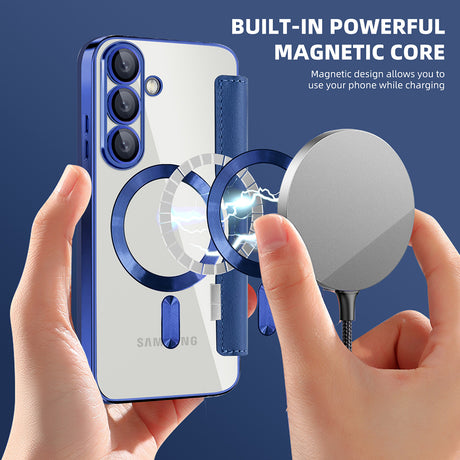 Husa de protectie Techsuit SmartMag Book compatibil cu Samsung Galaxy S25 Plus, Albastru