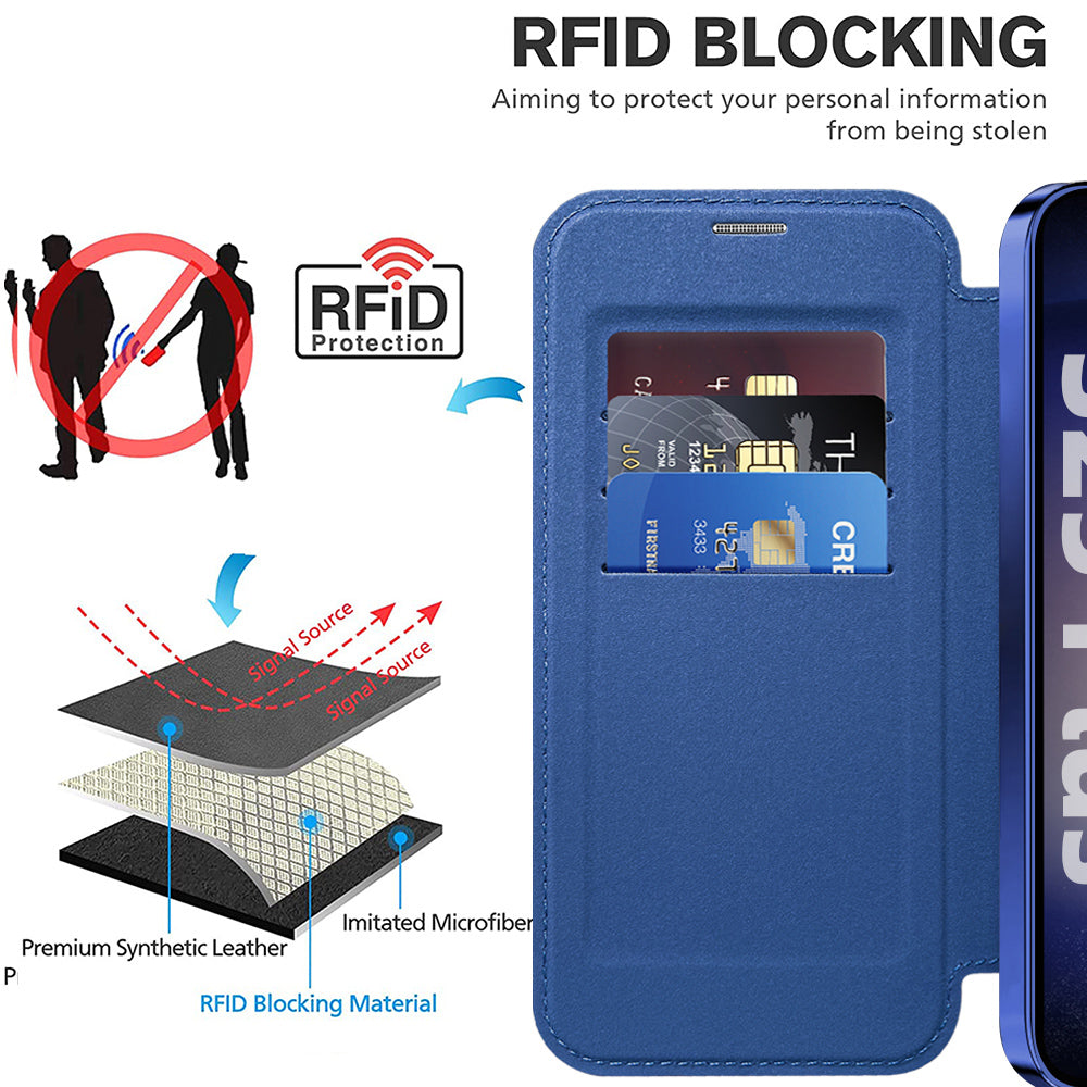 Husa de protectie Techsuit SmartMag Book compatibil cu Samsung Galaxy S25 Plus, Albastru