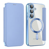 Husa de protectie Techsuit SmartMag Book compatibil cu Samsung Galaxy S25 Plus, Albastru Deschis