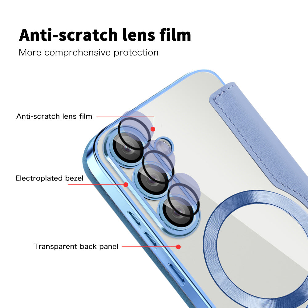 Husa de protectie Techsuit SmartMag Book compatibil cu Samsung Galaxy S25 Plus, Albastru Deschis