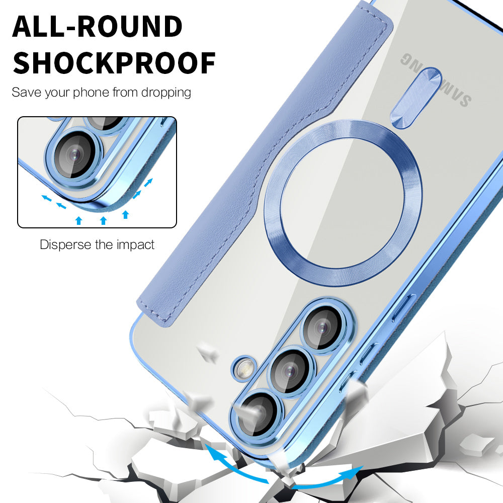 Husa de protectie Techsuit SmartMag Book compatibil cu Samsung Galaxy S25 Plus, Albastru Deschis
