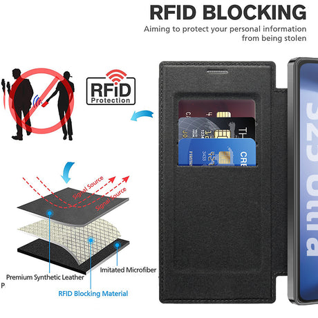 Husa de protectie Techsuit SmartMag Book compatibil cu Samsung Galaxy S25 Ultra, Negru