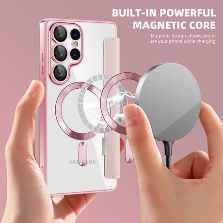 TechSuit Husa de protectie Techsuit SmartMag Book compatibil cu Samsung Galaxy S25 Ultra, Roz – imagine 6