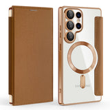 Husa de protectie Techsuit SmartMag Book compatibil cu Samsung Galaxy S25 Ultra, Maro