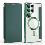 Husa de protectie Techsuit SmartMag Book compatibil cu Samsung Galaxy S25 Ultra, Verde