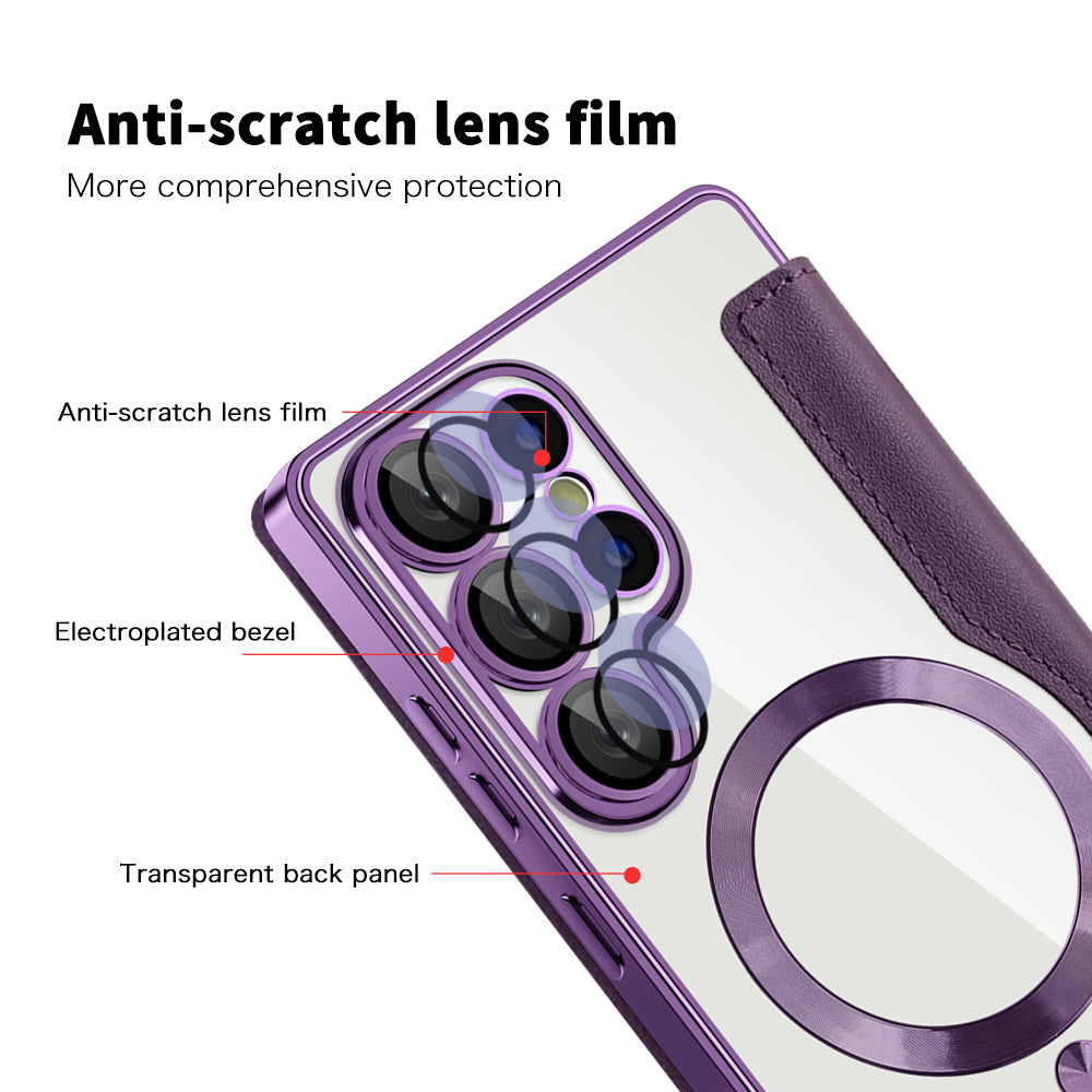 Husa de protectie Techsuit SmartMag Book compatibil cu Samsung Galaxy S25 Ultra, Mov