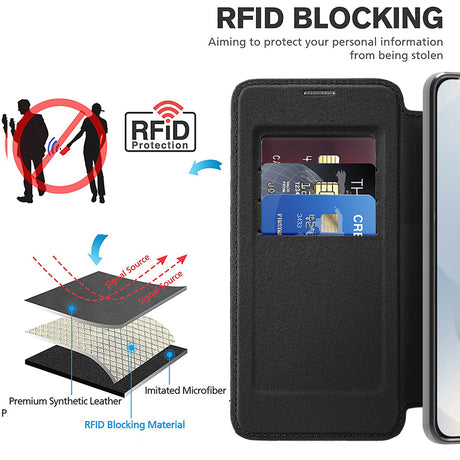 Husa de protectie Techsuit SmartMag Book compatibil cu Samsung Galaxy S25 Edge, Negru