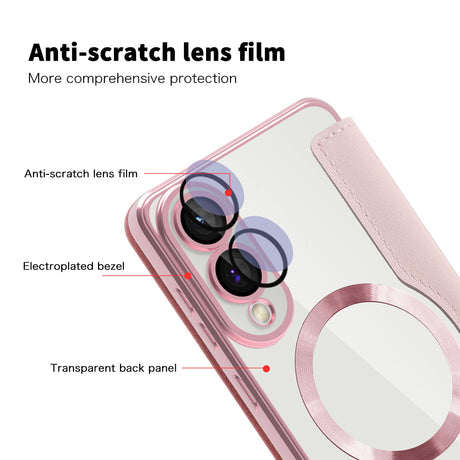 Husa de protectie Techsuit SmartMag Book compatibil cu Samsung Galaxy S25 Edge, Roz