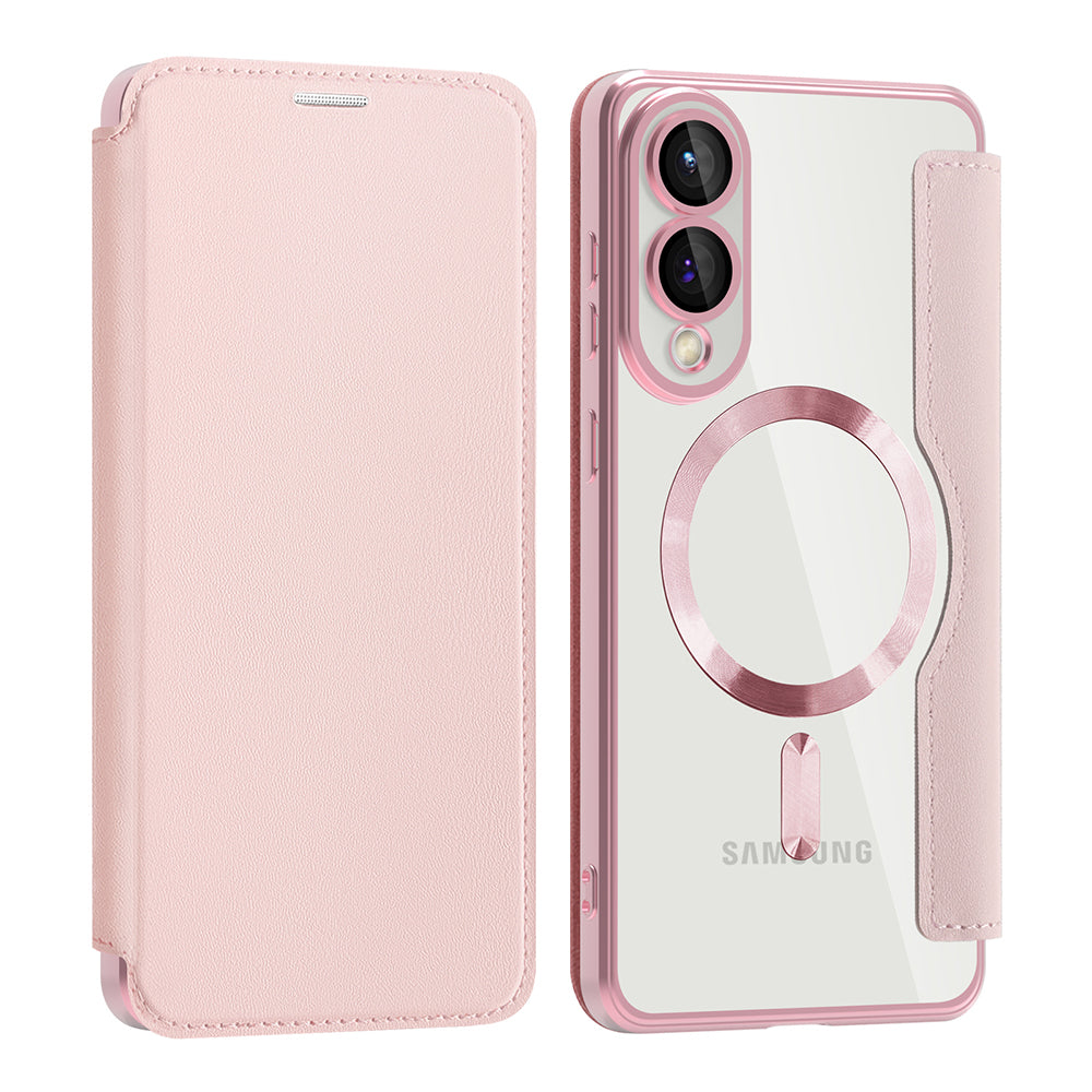 Husa de protectie Techsuit SmartMag Book compatibil cu Samsung Galaxy S25 Edge, Roz