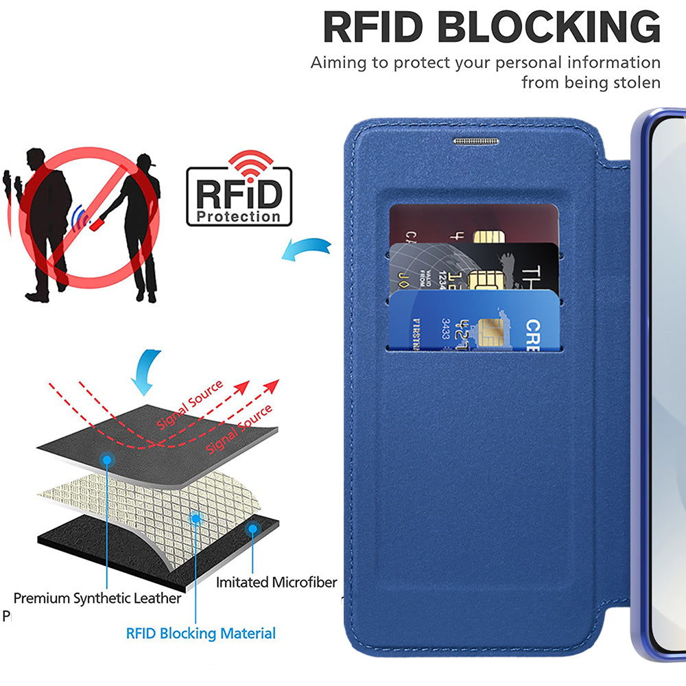 Husa de protectie Techsuit SmartMag Book compatibil cu Samsung Galaxy S25 Edge, Albastru