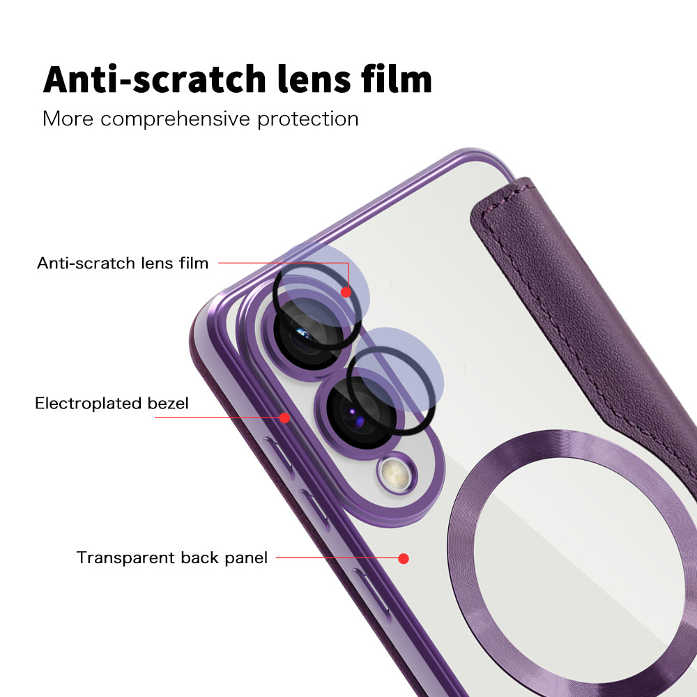 Husa de protectie Techsuit SmartMag Book compatibil cu Samsung Galaxy S25 Edge, Mov