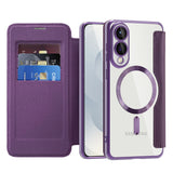 Husa de protectie Techsuit SmartMag Book compatibil cu Samsung Galaxy S25 Edge, Mov