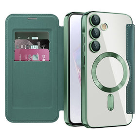 Husa de protectie Techsuit SmartMag Book compatibil cu Samsung Galaxy A35 5G, Verde