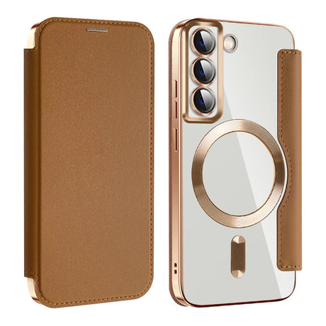 Husa de protectie Techsuit SmartMag Book compatibil cu Samsung Galaxy S22 5G, Maro