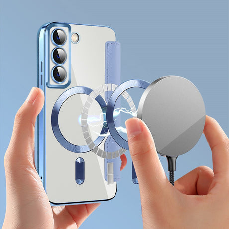 Husa de protectie Techsuit SmartMag Book compatibil cu Samsung Galaxy S22 5G, Albastru Deschis