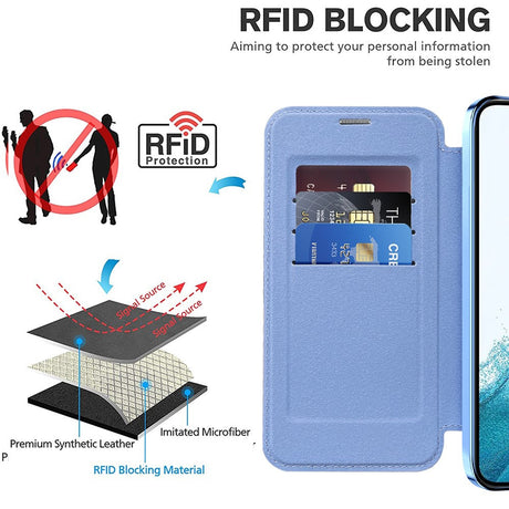 Husa de protectie Techsuit SmartMag Book compatibil cu Samsung Galaxy S22 5G, Albastru Deschis