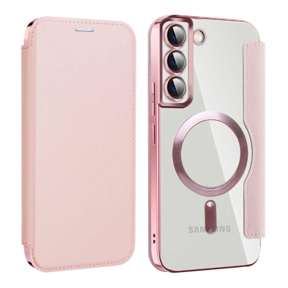 Husa de protectie Techsuit SmartMag Book compatibil cu Samsung Galaxy S22 Plus 5G, Roz