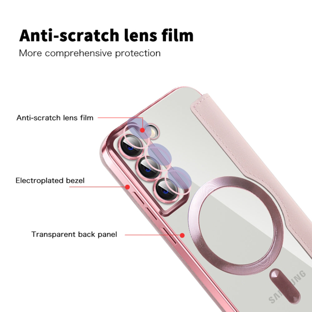 Husa de protectie Techsuit SmartMag Book compatibil cu Samsung Galaxy S22 Plus 5G, Roz