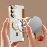 Husa de protectie Techsuit SmartMag Book compatibil cu Samsung Galaxy S22 Plus 5G, Maro