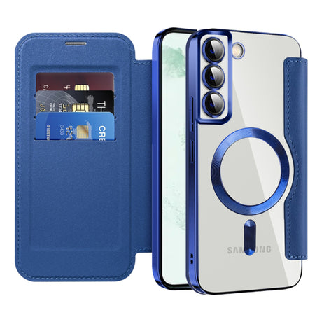 Husa de protectie Techsuit SmartMag Book compatibil cu Samsung Galaxy S22 Plus 5G, Albastru
