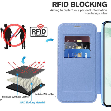 Husa de protectie Techsuit SmartMag Book compatibil cu Samsung Galaxy S22 Plus 5G, Albastru Deschis