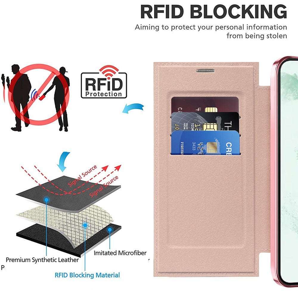 Husa de protectie Techsuit SmartMag Book compatibil cu Samsung Galaxy S22 Ultra 5G, Roz