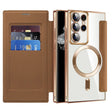 Husa de protectie Techsuit SmartMag Book compatibil cu Samsung Galaxy S22 Ultra 5G, Maro