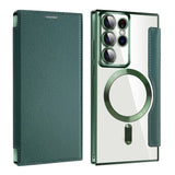 Husa de protectie Techsuit SmartMag Book compatibil cu Samsung Galaxy S22 Ultra 5G, Verde