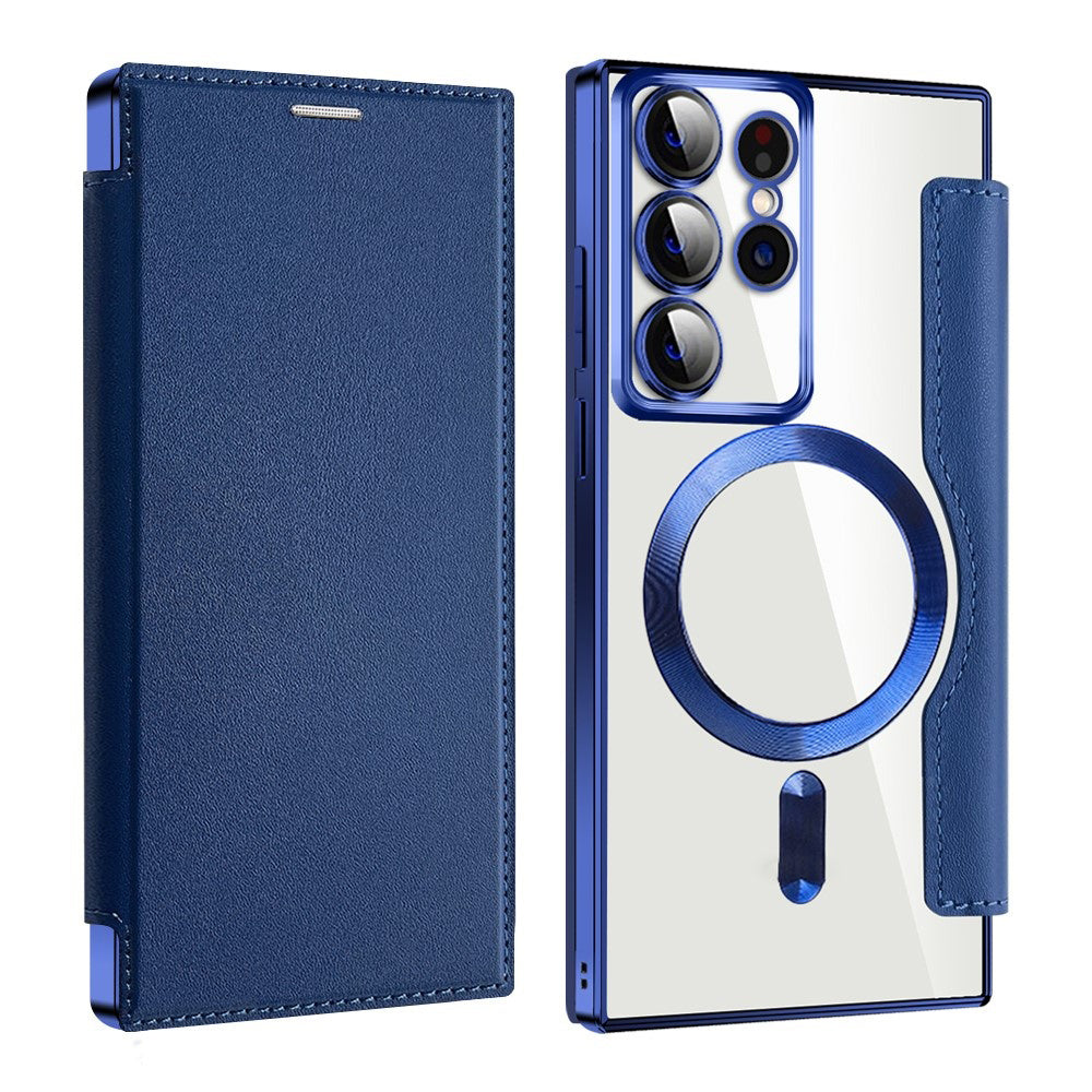 Husa de protectie Techsuit SmartMag Book compatibil cu Samsung Galaxy S22 Ultra 5G, Albastru