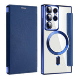 Husa de protectie Techsuit SmartMag Book compatibil cu Samsung Galaxy S22 Ultra 5G, Albastru